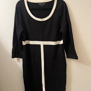 Jones New York Black and White Sweater Dress